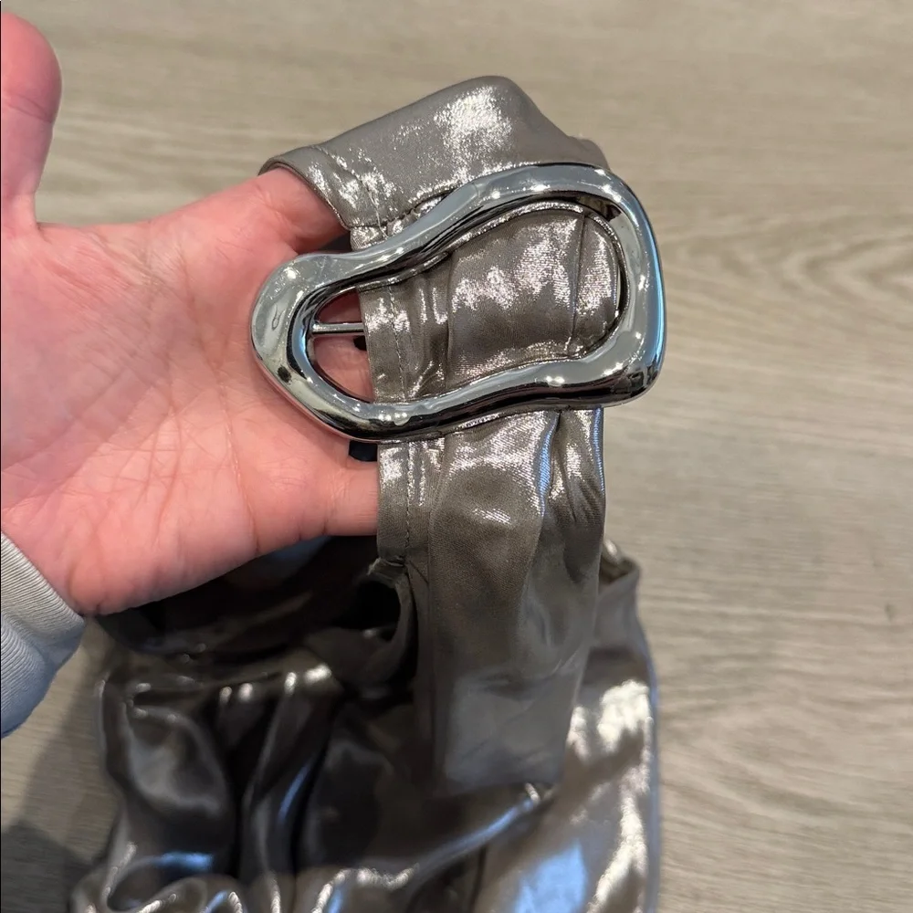 Topshop metallic maxi dress with silver hardware in silver - Picture 8 of 9